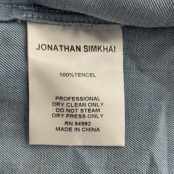 Jonathan Simkhai Size XS Blue Lace Embellished Blouse Top Cottage Peasant - Picture 4 of 5